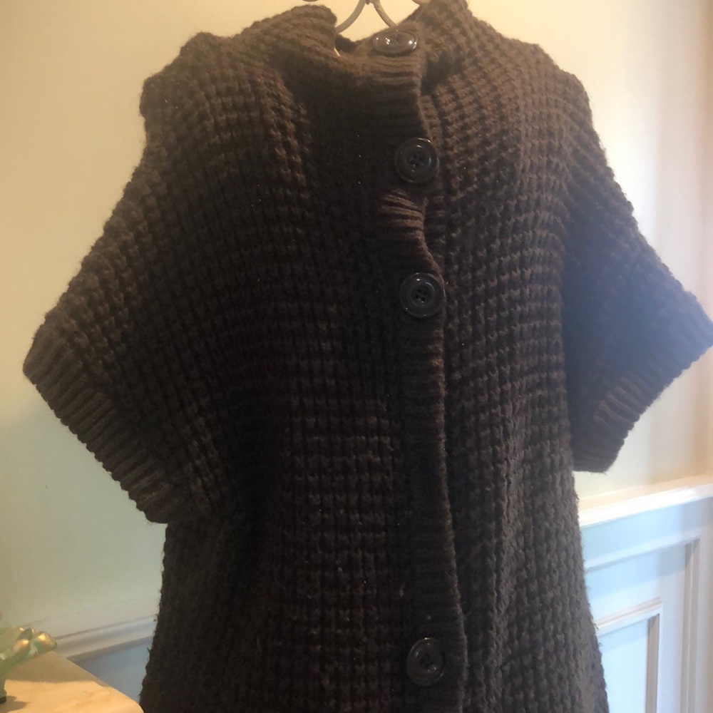 Chocolate brown short sleeve sweater